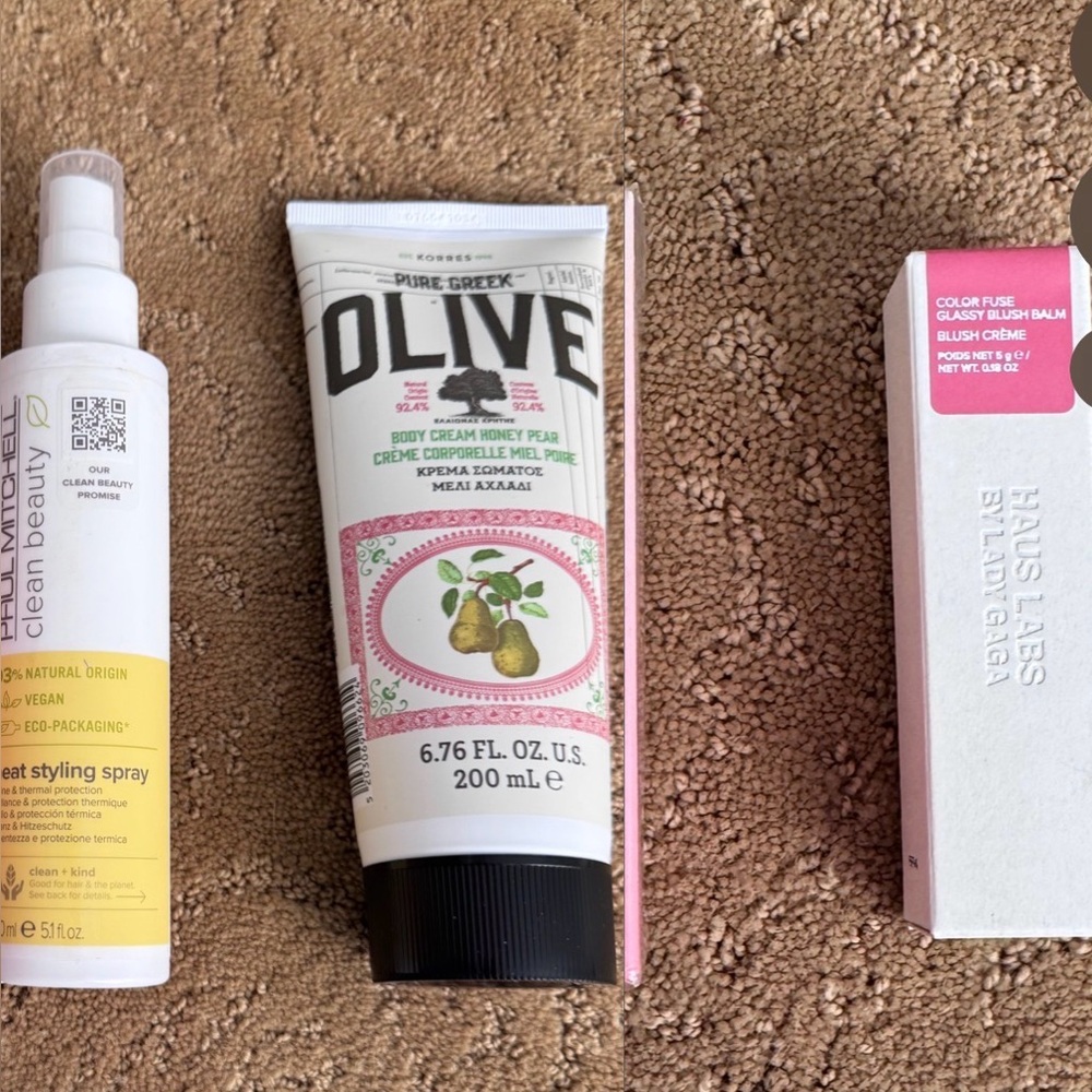Beauty bundle: Olive Body Cream and Paul Mitchell heat styling spray